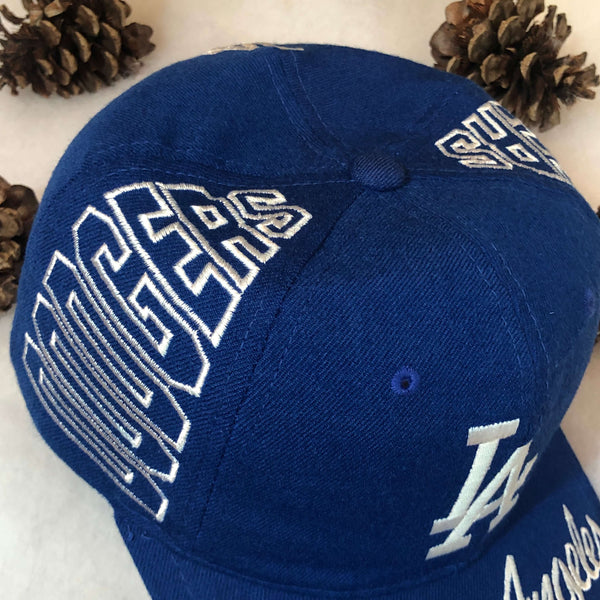 Vintage MLB Los Angeles Dodgers Bootleg Brim Script Wool Snapback Hat