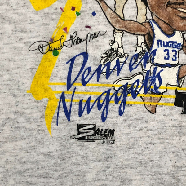 Vintage NBA Denver Nuggets Silver 25th Anniversary Salem Sportswear Caricature T-Shirt (XL)