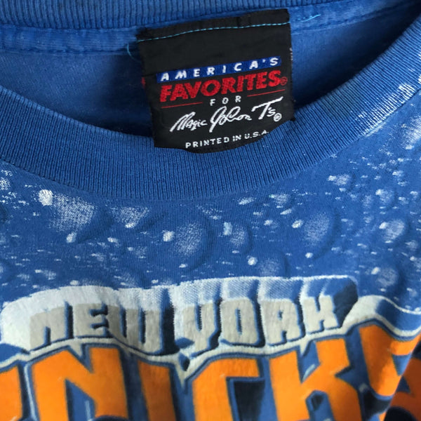 Vintage NBA New York Knicks Magic Johnson T's All Over Print T-Shirt (L)