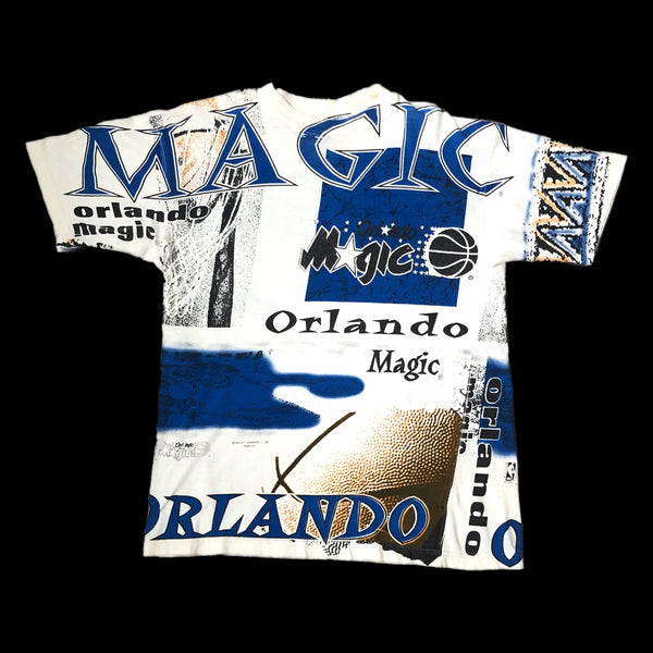 Vintage NBA Orlando Magic All Over Print Magic Johnson T's T-Shirt (M)