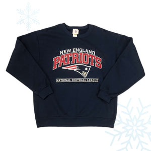 NFL New England Patriots Navy Crewneck Sweatshirt (M)