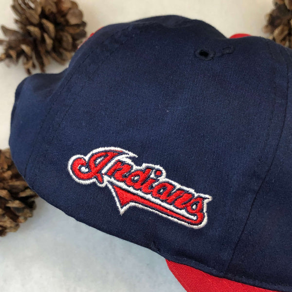 Vintage MLB Cleveland Indians Logo 7 Big Logo Twill Snapback Hat