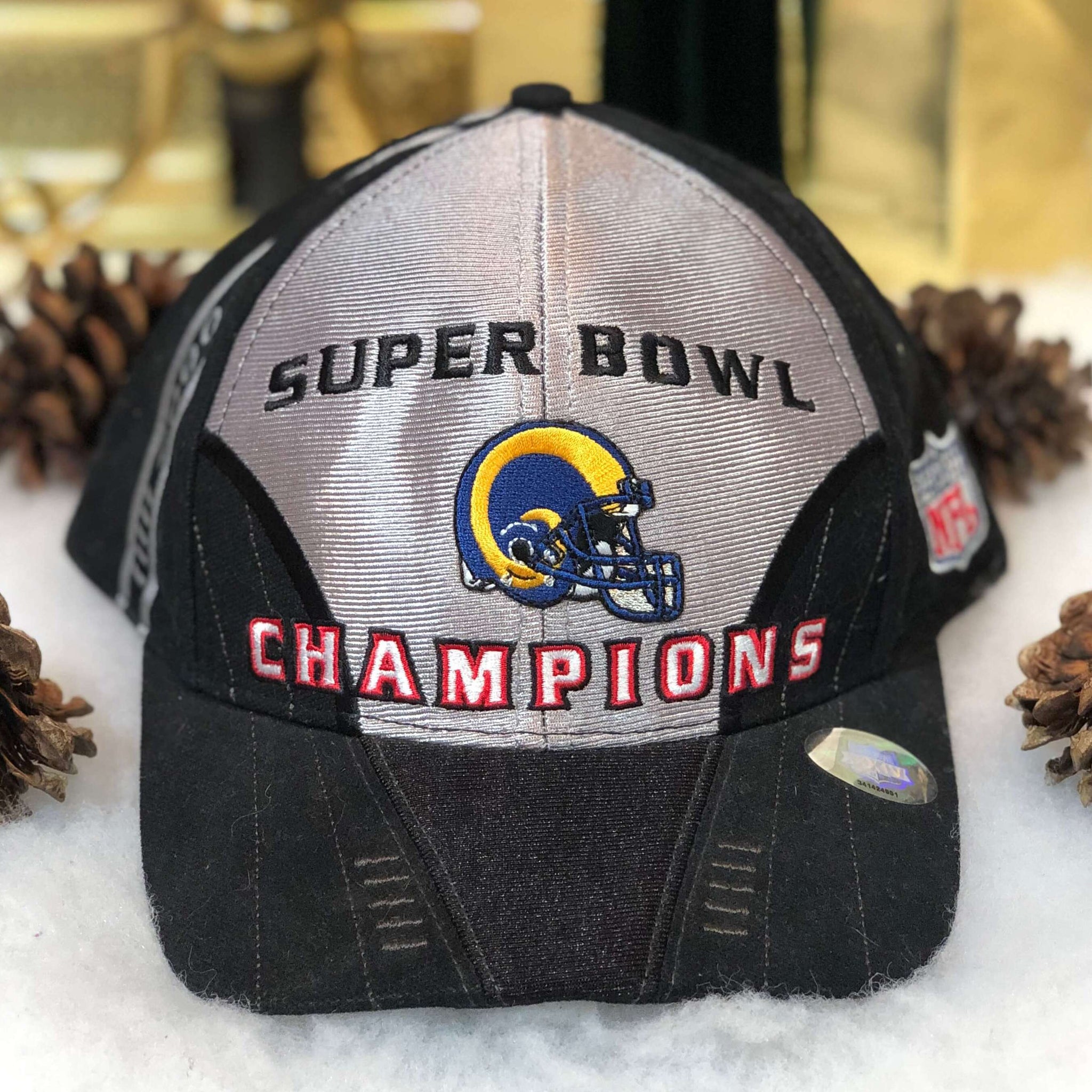 Vintage 2000 NFL St. Louis Rams Super Bowl Champions Logo Athletic Strapback Hat