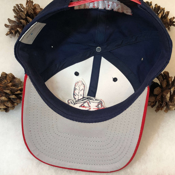 Vintage MLB Cleveland Indians Logo 7 Big Logo Twill Snapback Hat