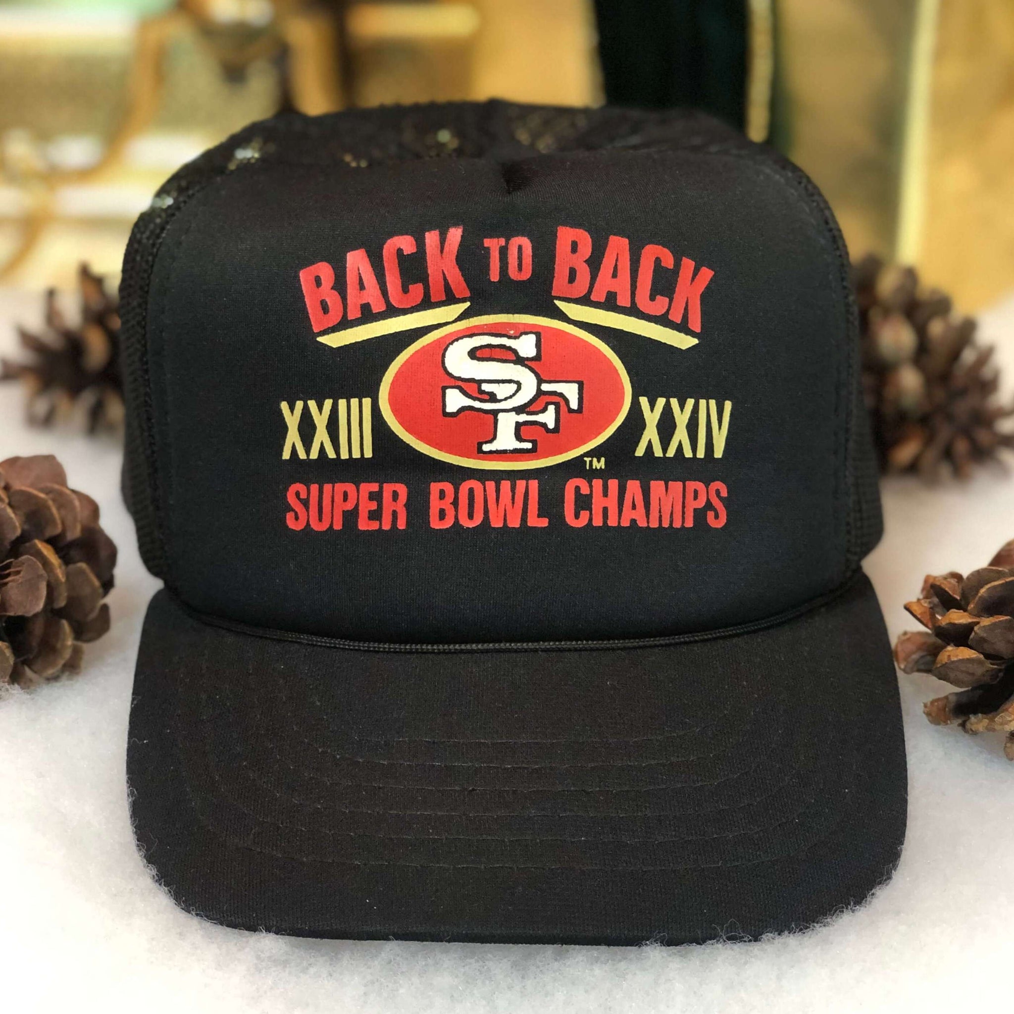 Vintage NFL San Francisco 49ers Back to Back Super Bowl Champs Trucker Hat