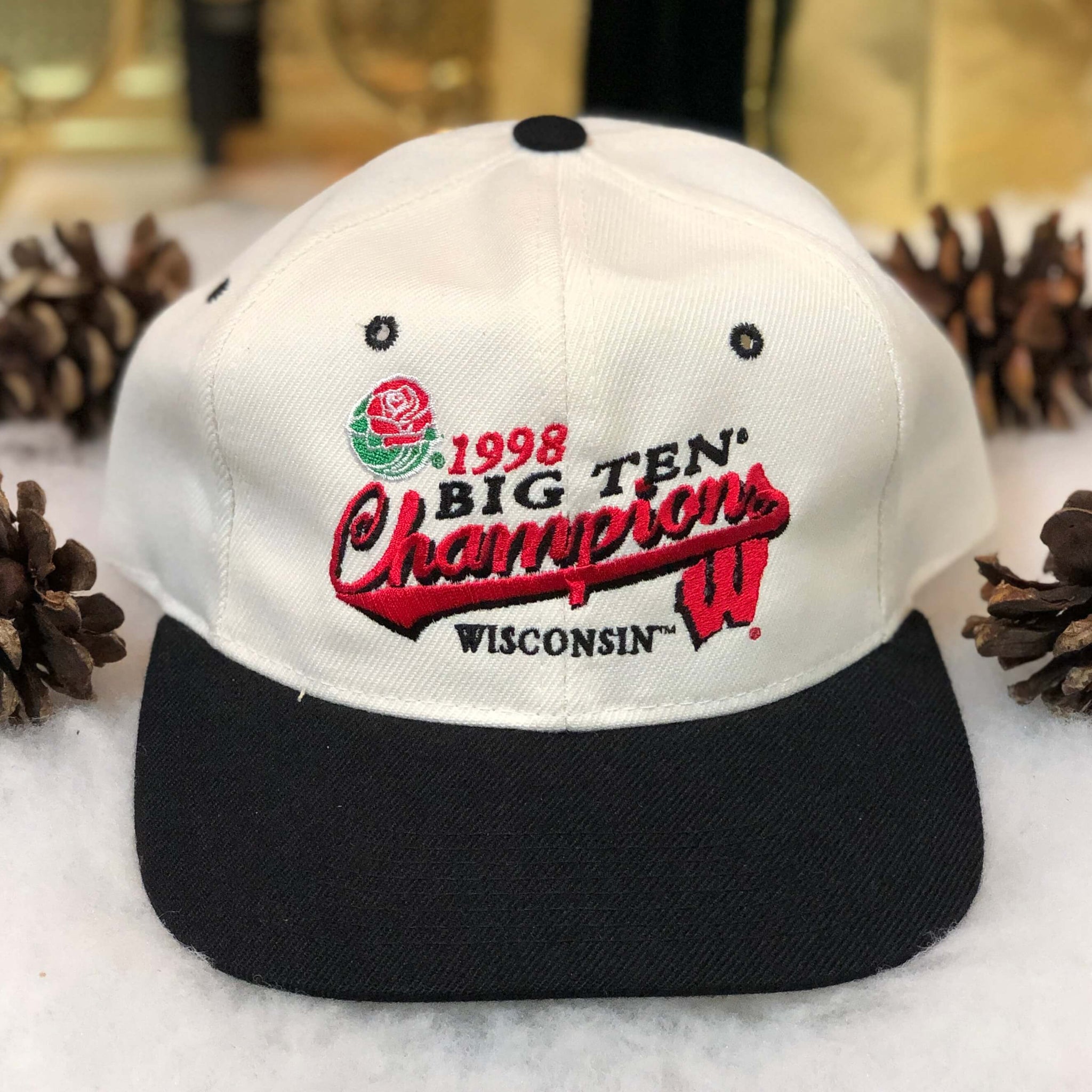 Vintage 1998 NCAA Big Ten Champions Wisconsin Badgers Headmaster Wool Snapback Hat