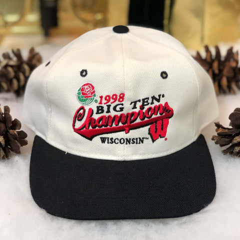 Vintage 1998 NCAA Big Ten Champions Wisconsin Badgers Headmaster Wool Snapback Hat