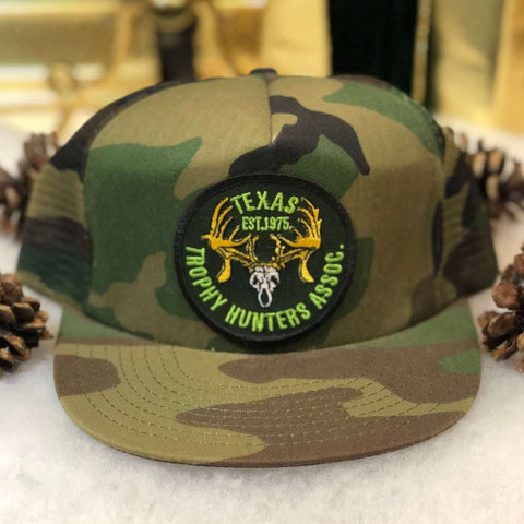 Vintage Deadstock NWOT Texas Trophy Hunters Association Camouflage Trucker Hat