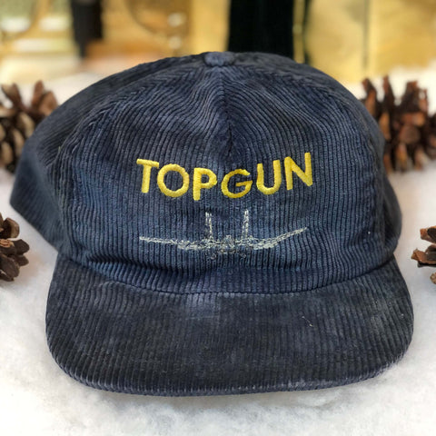 Vintage Top Gun Navy Corduroy Snapback Hat