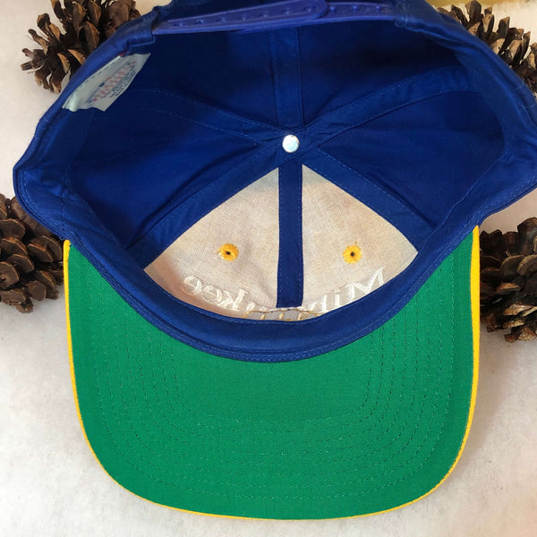 Vintage MLB Milwaukee Brewers Twins Enterprise Twill Bar Line Snapback Hat