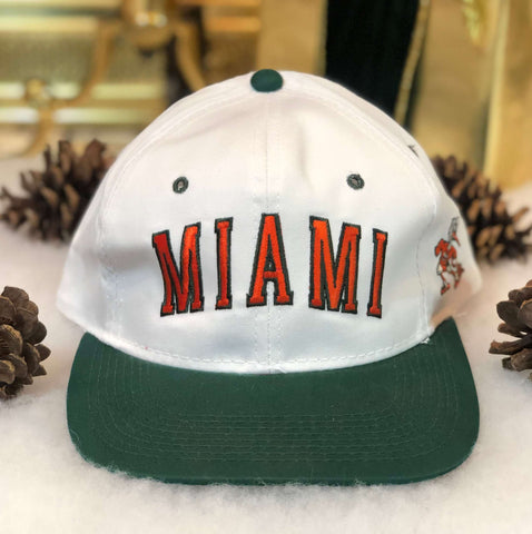Vintage Deadstock NWOT NCAA Miami Hurricanes Arch Twill Snapback Hat