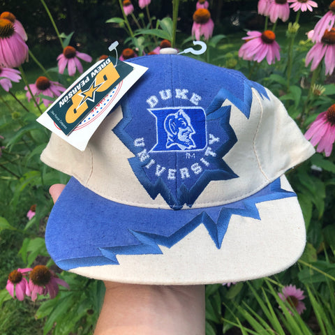 Vintage Deadstock NWT Drew Pearson Shockwave NCAA Duke Blue Devils Strapback Hat
