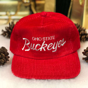 Vintage Deadstock NWOT NCAA Ohio State Buckeyes Sports Specialties Corduroy Script Strapback Hat