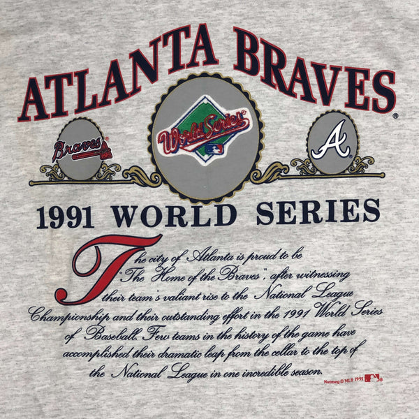 Vintage Deadstock NWOT 1991 MLB Atlanta Braves Nutmeg Mills Heavyweight T-Shirt (L)