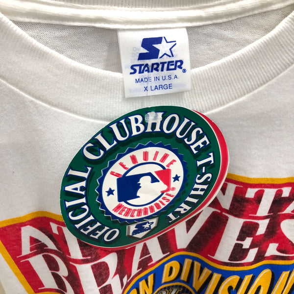 Vintage Deadstock NWT MLB Atlanta Braves 1991-93 Western Division Champions Starter T-Shirt (XL)