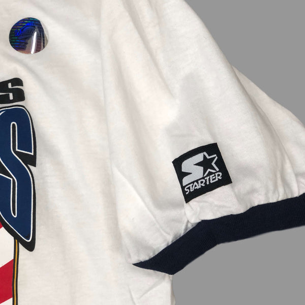 Vintage Deadstock NWOT 1995 MLB Atlanta Braves World Series Champions Starter Ringer T-Shirt (L)