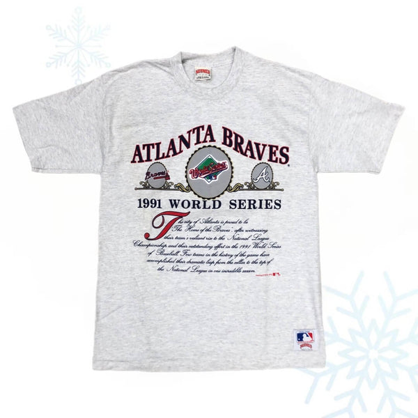 Vintage Deadstock NWOT 1991 MLB Atlanta Braves Nutmeg Mills Heavyweight T-Shirt (L)
