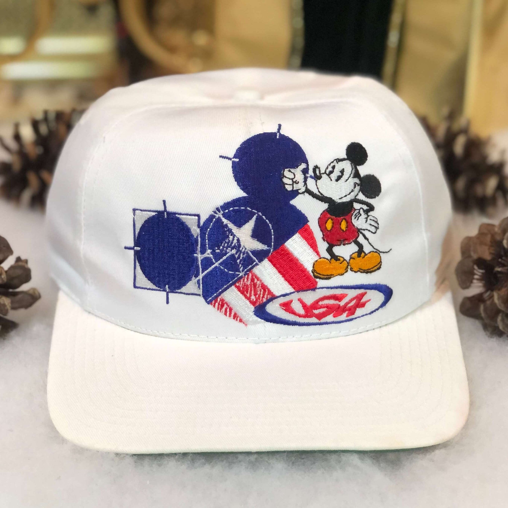 Vintage Disney Mickey Mouse USA Twill Snapback Hat
