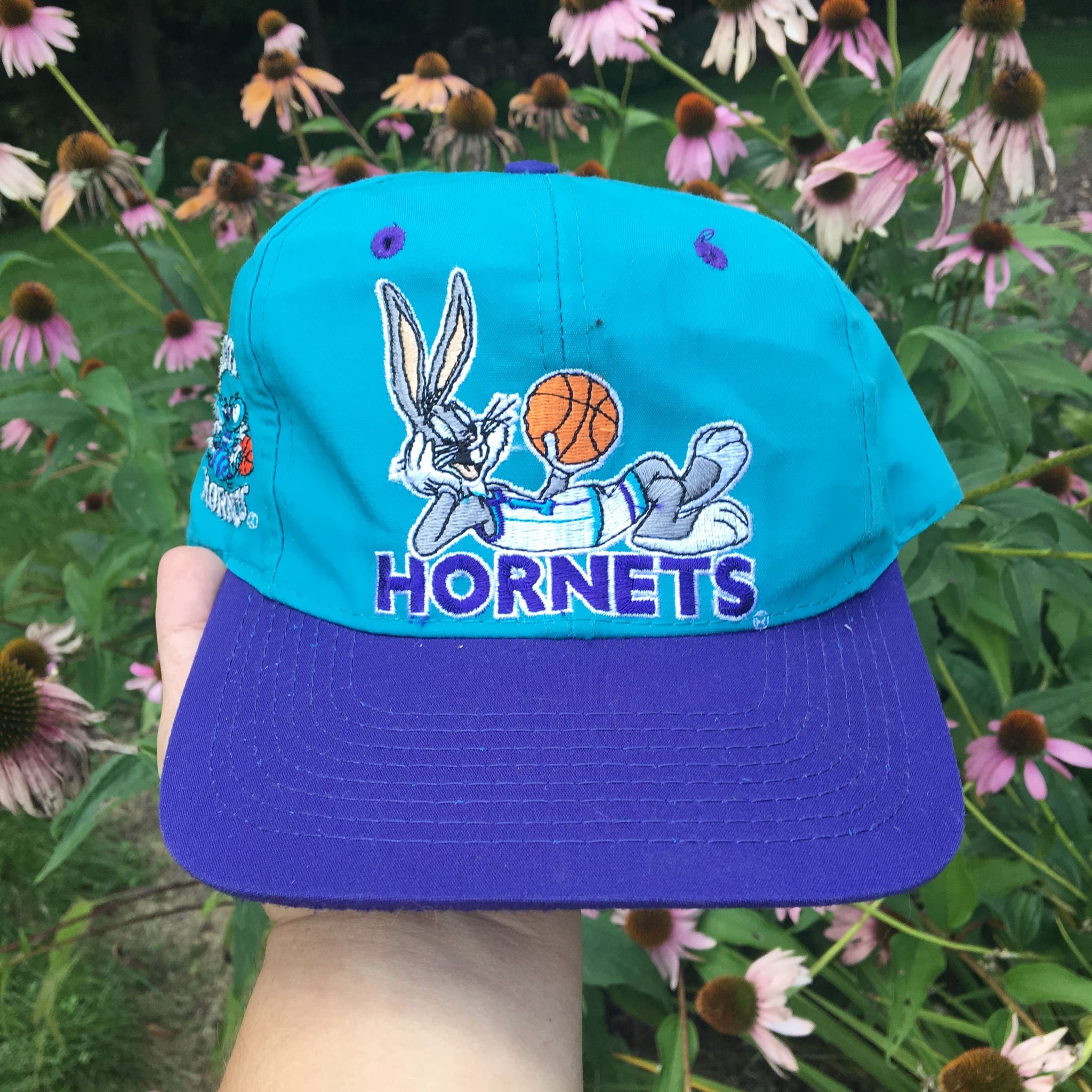 Vintage 1993 Looney Tunes Bugs Bunny x NBA Charlotte Hornets Snapback Hat