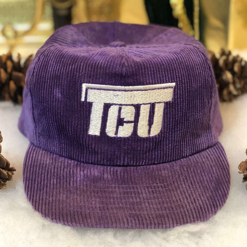 Vintage NCAA TCU Texas Christian University Horned Frogs Corduroy Snapback Hat