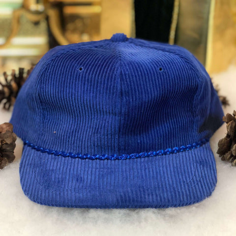 Vintage Deadstock NWOT Blue Blank YoungAn Corduroy Snapback Hat
