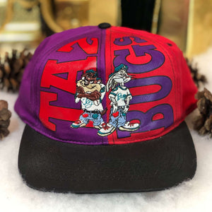Vintage 1993 Looney Tunes Taz Bugs Bunny Twill Snapback Hat