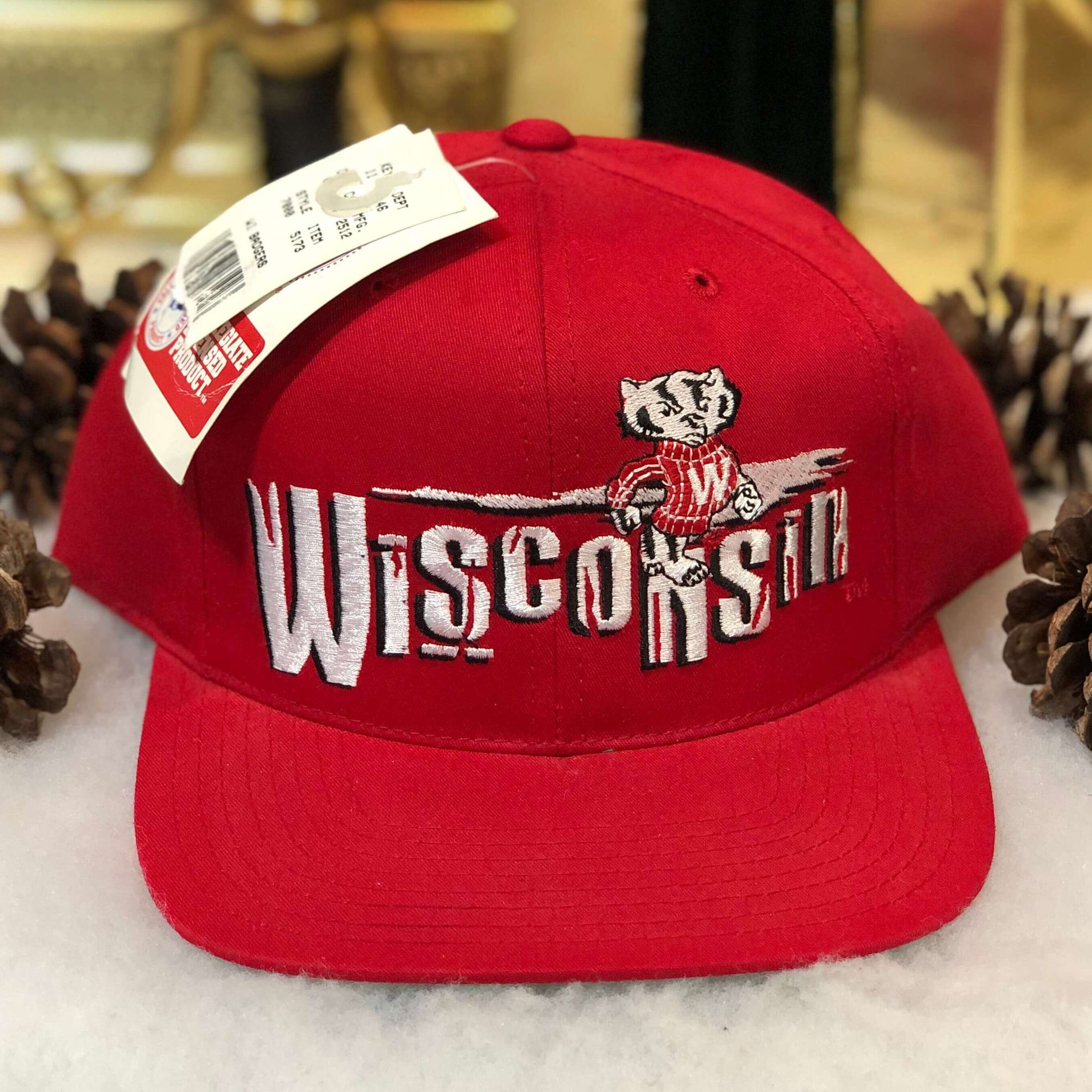 Vintage Deadstock NWT NCAA Wisconsin Badgers Annco Twill Snapback Hat