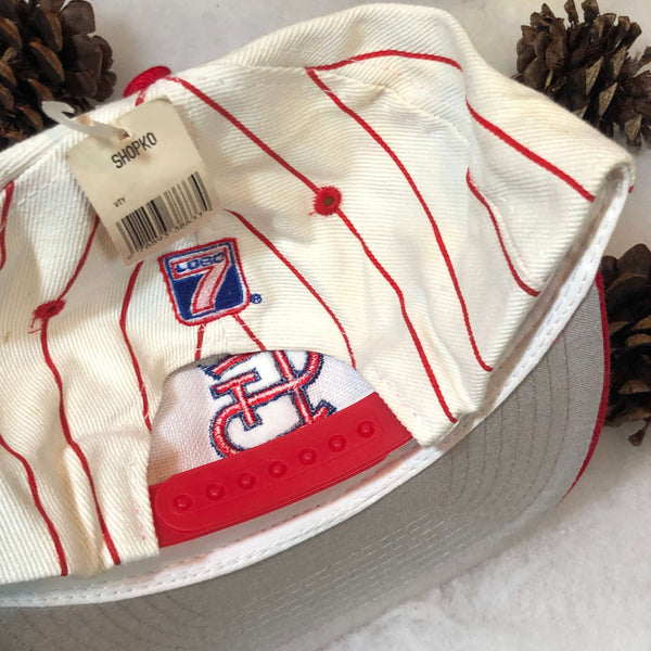 Vintage Deadstock NWT MLB St. Louis Cardinals Logo 7 Pinstripe Wool Snapback Hat