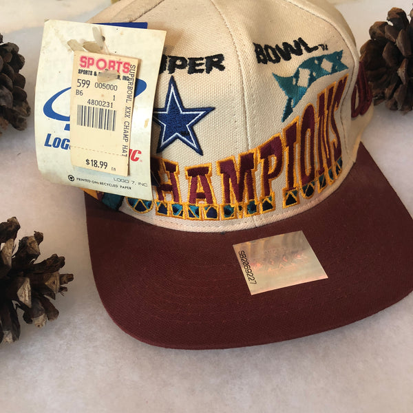 Vintage Deadstock NWT Logo Athletic NFL Super Bowl XXX Champions Dallas Cowboys Snapback Hat