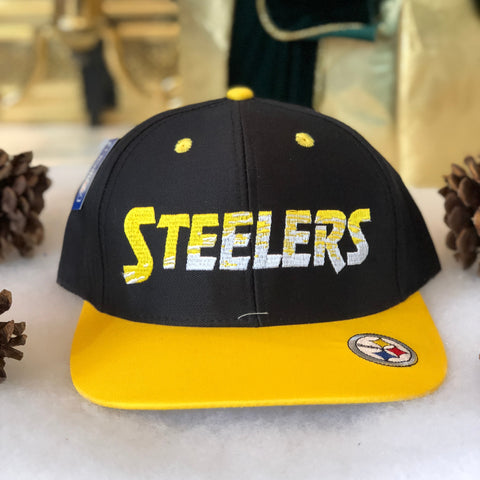 Vintage Deadstock NWT Annco NFL Pittsburgh Steelers Spellout Snapback Hat