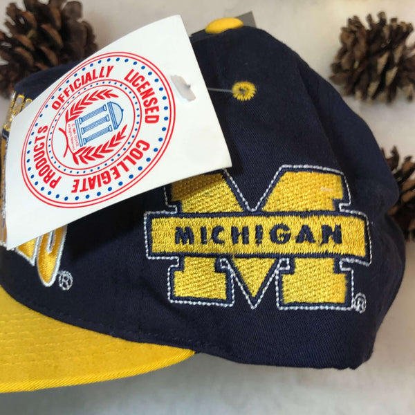 Vintage Deadstock NWT NCAA Michigan Wolverines The G Cap Twill Snapback Hat