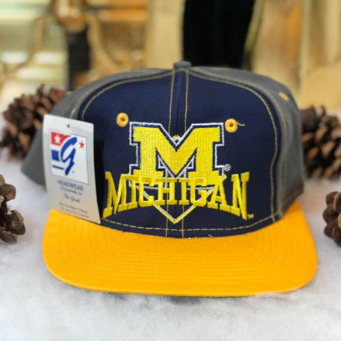 Vintage Deadstock NWT NCAA Michigan Wolverines The Game Nylon Snapback Hat