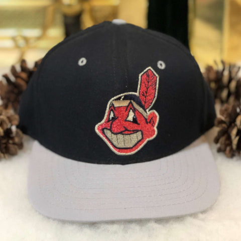 Vintage Deadstock NWOT MLB Cleveland Indians New Era Wool Snapback Hat