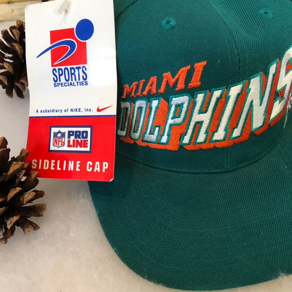 Vintage Deadstock NWT Sports Specialties Grid NFL Miami Dolphins Snapback Hat