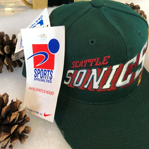 Vintage Deadstock NWT Sports Specialties Grid NBA Seattle Supersonics Snapback Hat