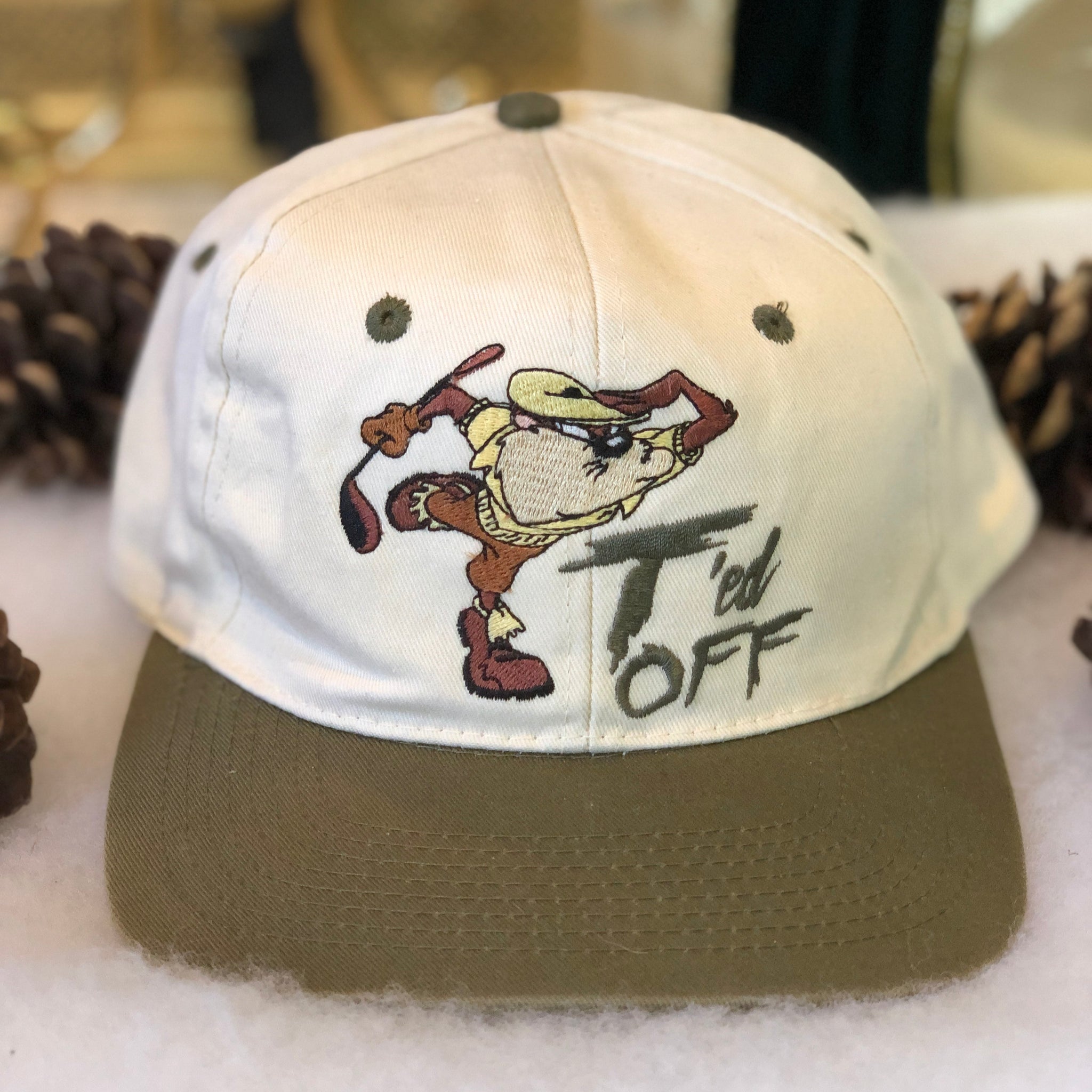 Vintage Looney Tunes Taz "T'ed Off" Golf Snapback Hat