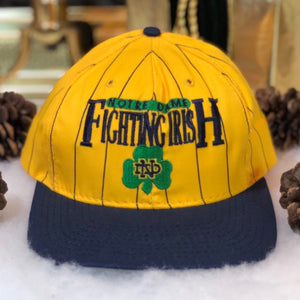 Vintage Deadstock NWOT NCAA Notre Dame Fighting Irish The Game Pinstripe Twill Snapback Hat