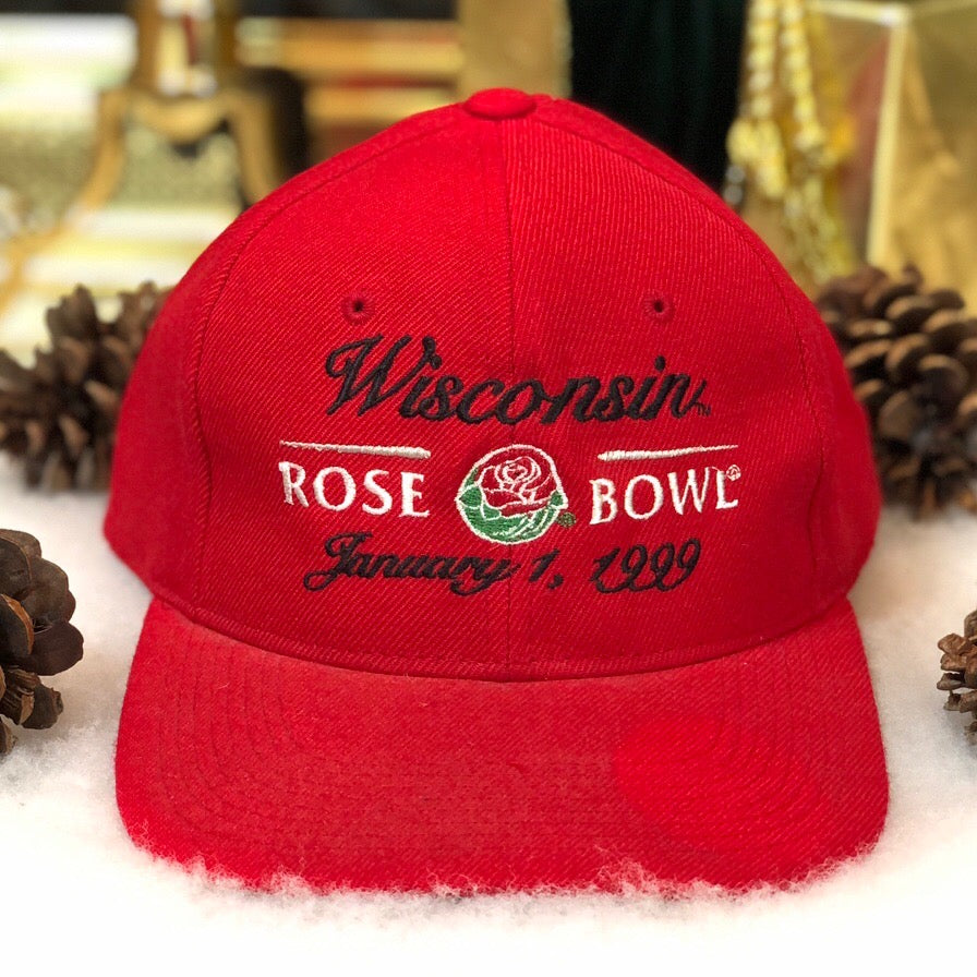 Vintage NCAA 1999 Rose Bowl Wisconsin Badgers Wool Snapback Hat