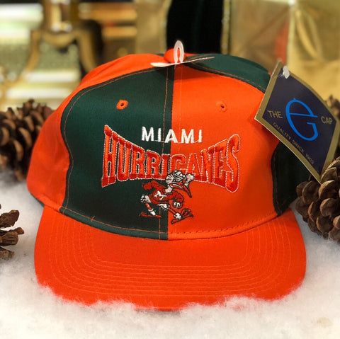 Vintage Deadstock NWT NCAA Miami Hurricanes The G Cap Pinwheel Twill Snapback Hat