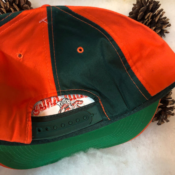 Vintage Deadstock NWT NCAA Miami Hurricanes The G Cap Pinwheel Twill Snapback Hat
