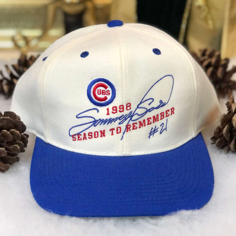 Vintage 1998 MLB Chicago Cubs Sammy Sosa "A Season to Remember" Sports Specialties Wool Snapback Hat