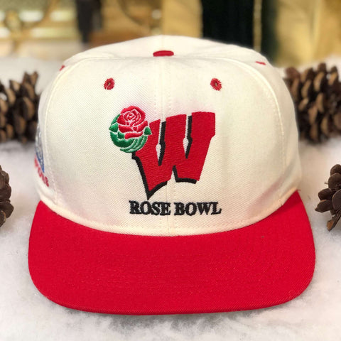 Vintage 1993 NCAA Rose Bowl Wisconsin Badgers Nutmeg Mills Wool Snapback Hat