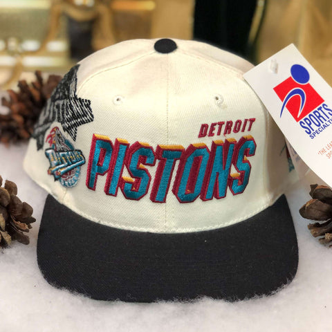 Vintage Deadstock NWT NBA Detroit Pistons Sports Specialties Shadow Snapback Hat
