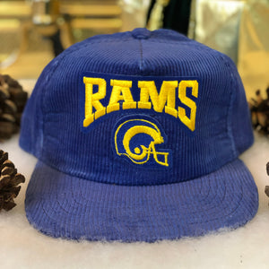 Vintage Deadstock NWOT New Era NFL Los Angeles Rams Corduroy Snapback Hat