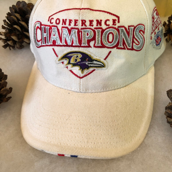 Vintage Deadstock NWOT NFL Baltimore Ravens 2000 AFC Conference Champions Velcro Hat