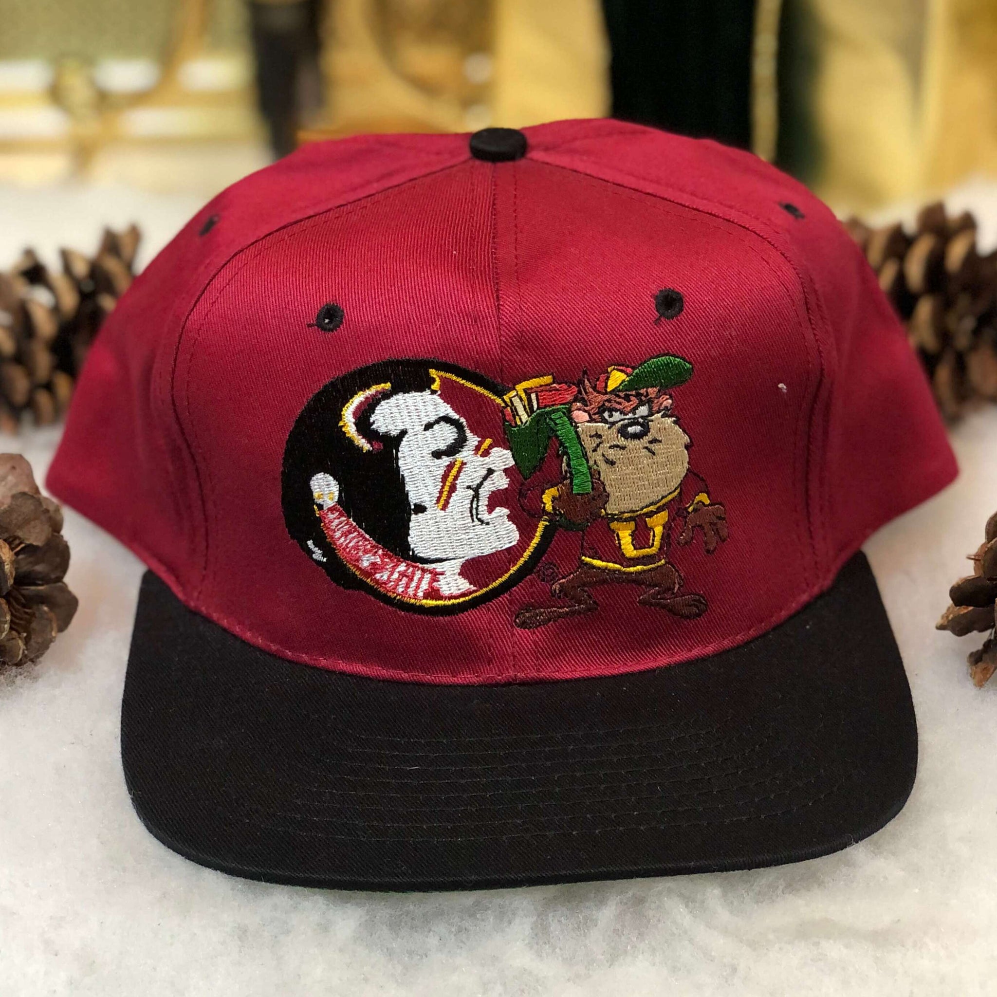 Vintage NCAA Florida State Seminoles Taz Looney Tunes Twill Snapback Hat