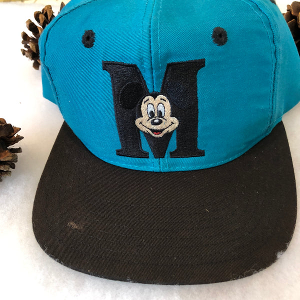 Vintage Disney Mickey Mouse Teal Snapback Hat