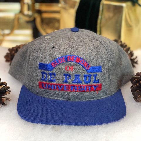 Vintage Deadstock NWOT NCAA DePaul Blue Demons Wool Snapback Hat