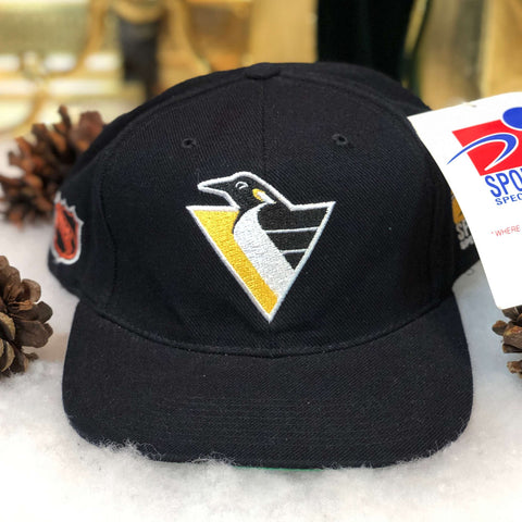 Vintage Deadstock NWT NHL Pittsburgh Penguins Sports Specialties Plain Logo Snapback Hat