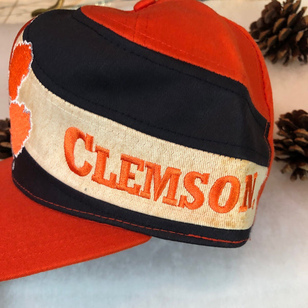 Vintage Deadstock NWOT NCAA Clemson Tigers Twins Enterprise Swirl Twill Snapback Hat